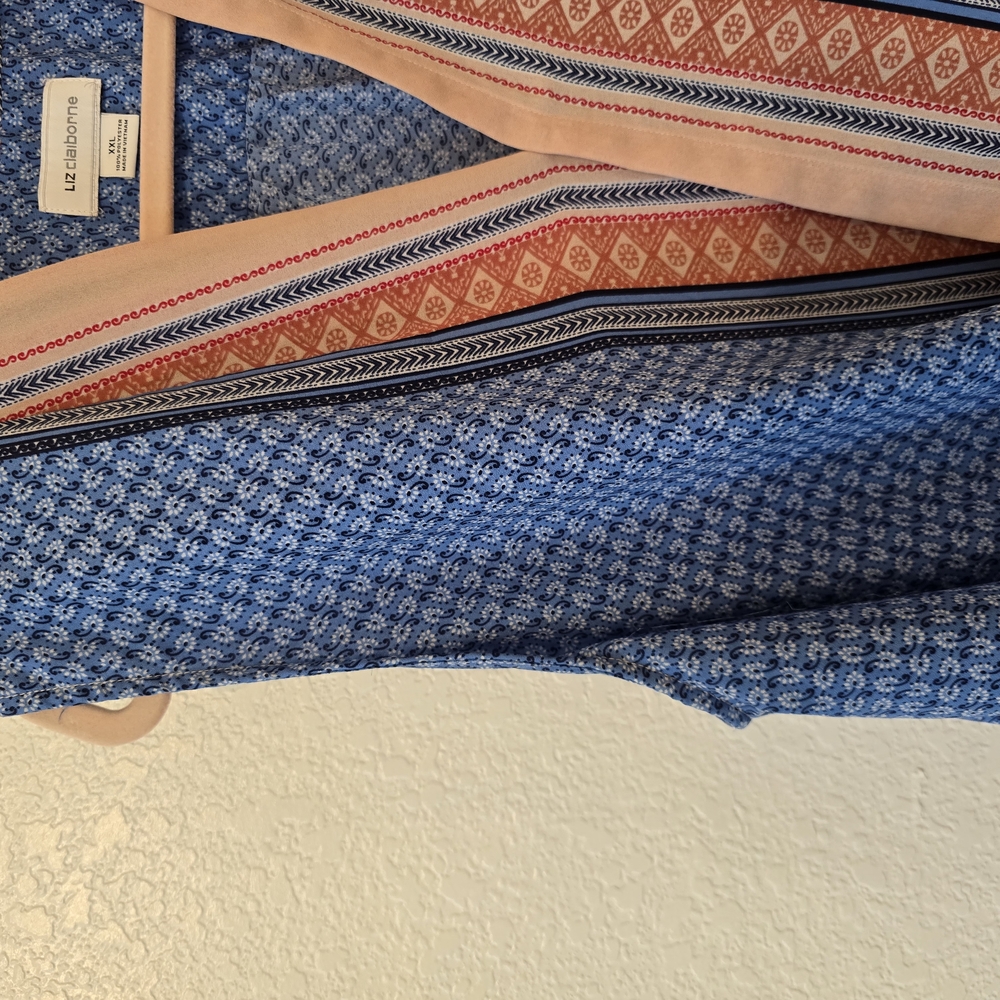 Womens Blue Patterned Blouse - image 5